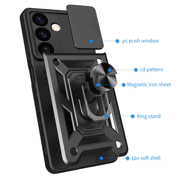 For Samsung Galaxy S24+ 5G Sliding Camera Cover Design TPU+PC Phone Case(Gold) - Galaxy S24+ 5G Cases by PMC TechLife | Online Shopping South Africa | PMC TechLife