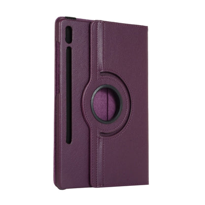 For Samsung Galaxy Tab S9 360 Degrees Rotation Holder Litchi Texture Leather Tablet Case(Purple) - Galaxy Tab S9 Cases by PMC Jewellery | Online Shopping South Africa | PMC Jewellery | Buy Now Pay Later Mobicred