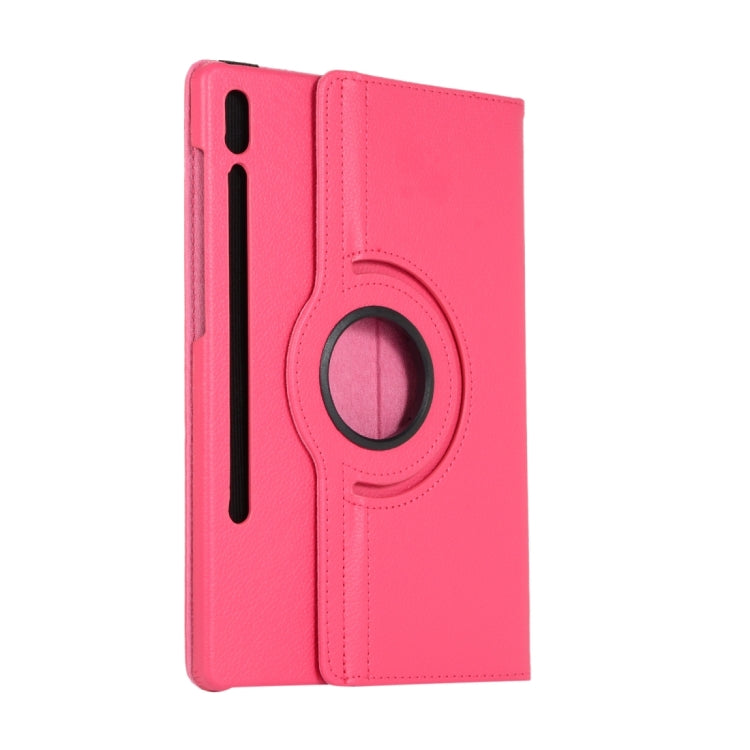 For Samsung Galaxy Tab S9 Ultra 360 Degrees Rotation Holder Litchi Texture Leather Tablet Case(Rose Red) - Galaxy Tab S9 Ultra Cases by PMC Jewellery | Online Shopping South Africa | PMC Jewellery | Buy Now Pay Later Mobicred