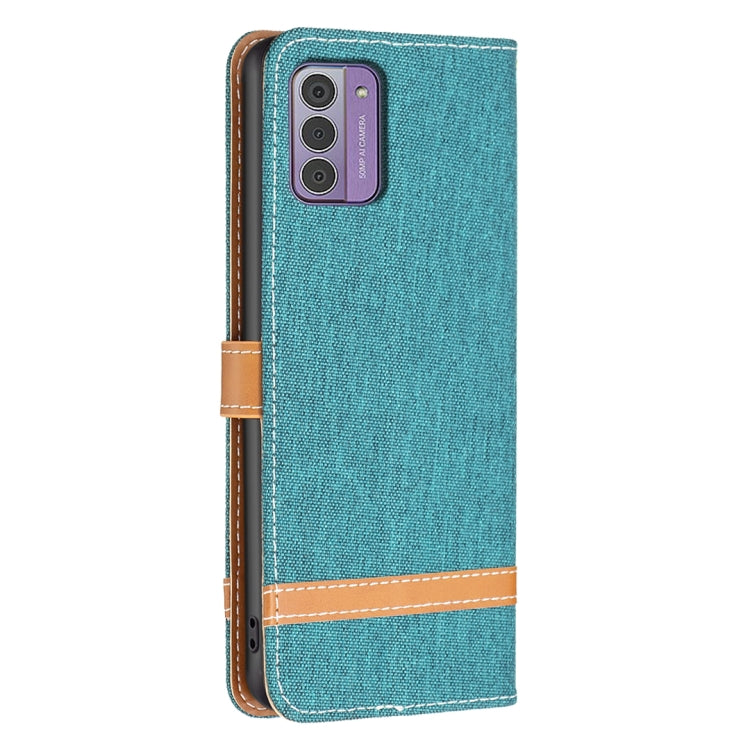 For Nokia G42/G310 Color Matching Denim Texture Horizontal Flip Leather Case(Green) - Nokia Cases by PMC TechLife | Online Shopping South Africa | PMC TechLife | Buy Now Pay Later Mobicred