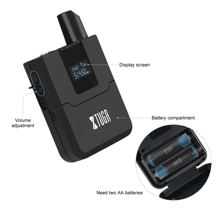 XTUGA A140-H Wireless Microphone System 4 Channel UHF Handheld Microphone(UK Plug) - Microphone by XTUGA | Online Shopping South Africa | PMC Jewellery | Buy Now Pay Later Mobicred