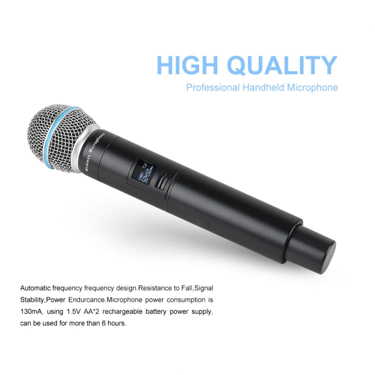 XTUGA A140-H Wireless Microphone System 4 Channel UHF Handheld Microphone(US Plug) - Microphone by XTUGA | Online Shopping South Africa | PMC TechLife | Buy Now Pay Later Mobicred