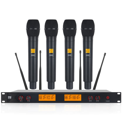 XTUGA A400-H Professional 4-Channel UHF Wireless Microphone System with 4 Handheld Microphone(US Plug) - Microphone by XTUGA | Online Shopping South Africa | PMC Jewellery | Buy Now Pay Later Mobicred