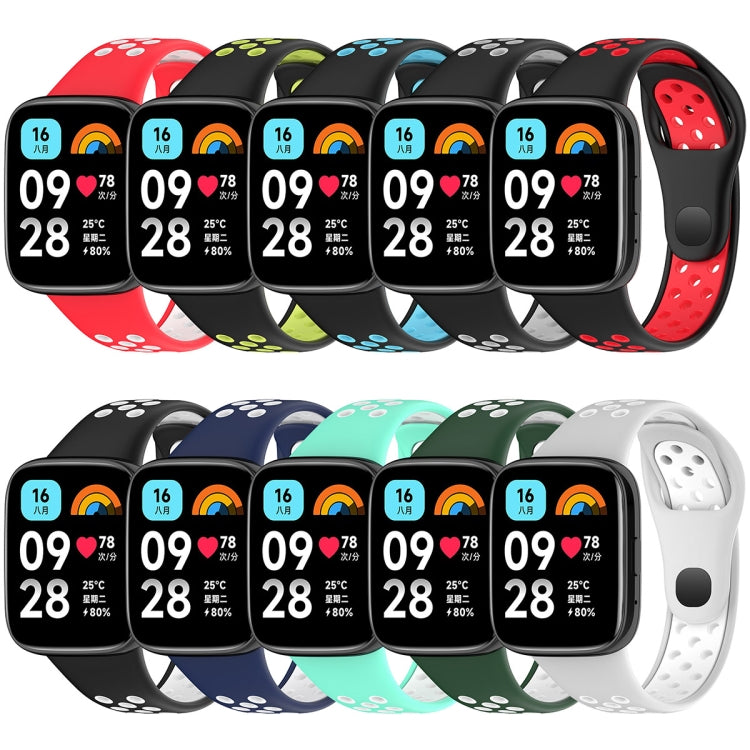 For Redmi Watch 3 Lite / Watch 3 Active Two Color Silicone Watch Band(Teal White) - Watch Bands by PMC TechLife | Online Shopping South Africa | PMC TechLife