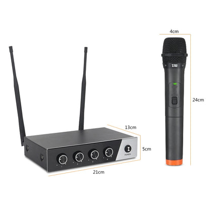 XTUGA S400 Professional 4-Channel UHF Wireless Microphone System with 4 Handheld Microphone(US Plug) - Microphone by XTUGA | Online Shopping South Africa | PMC Jewellery | Buy Now Pay Later Mobicred