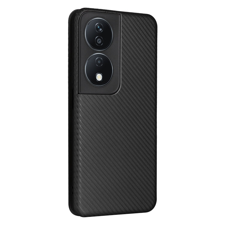 For Honor X7b Carbon Fiber Texture Flip Leather Phone Case(Black) - Honor Cases by PMC TechLife | Online Shopping South Africa | PMC TechLife