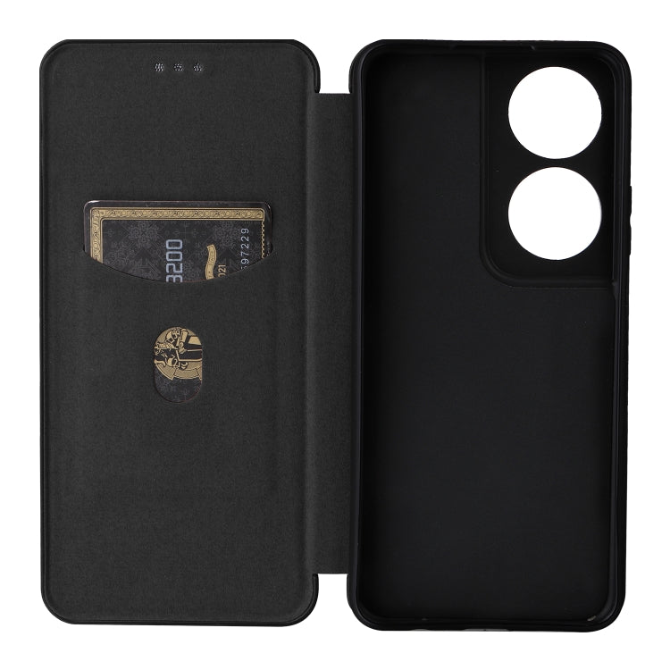 For Honor X7b Carbon Fiber Texture Flip Leather Phone Case(Black) - Honor Cases by PMC TechLife | Online Shopping South Africa | PMC TechLife