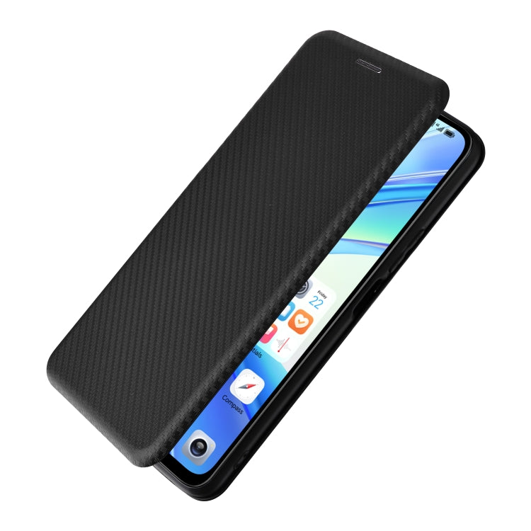 For Honor X7b Carbon Fiber Texture Flip Leather Phone Case(Black) - Honor Cases by PMC TechLife | Online Shopping South Africa | PMC TechLife