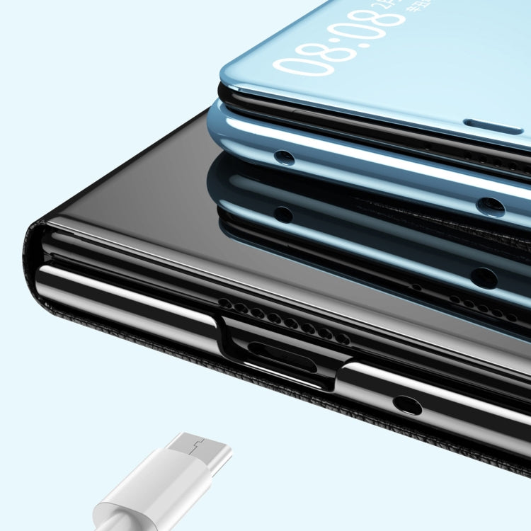 For Honor Magic V2 Electroplated Mirror Protective Phone Case with Holder(Silver) - Honor Cases by PMC TechLife | Online Shopping South Africa | PMC TechLife | Buy Now Pay Later Mobicred