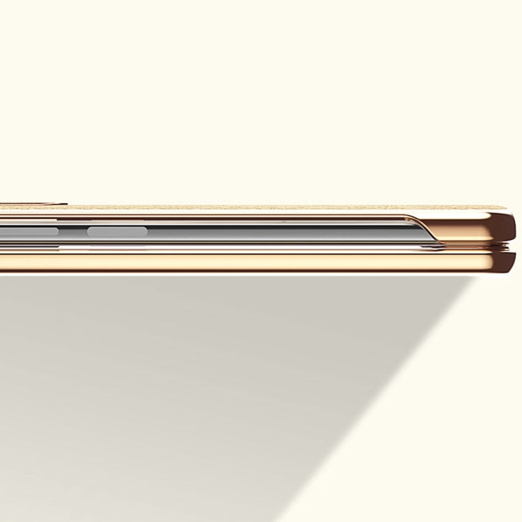 For Honor Magic V2 Litchi Pattern Electroplating Frame Phone Case(Black) - Honor Cases by PMC TechLife | Online Shopping South Africa | PMC TechLife | Buy Now Pay Later Mobicred