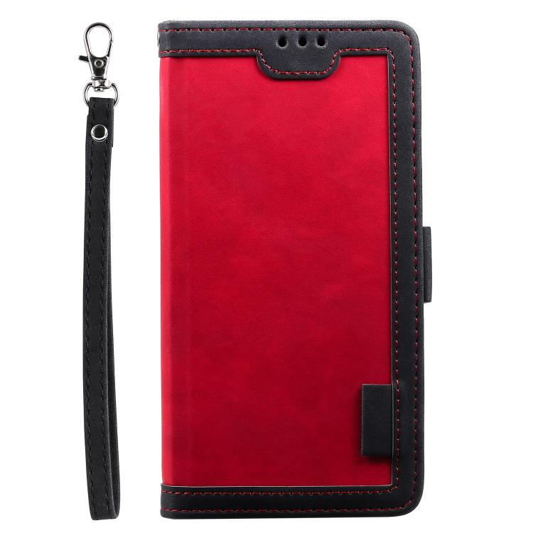 For iPhone 16e Retro Splicing Horizontal Flip Leather Phone Case(Red) - iPhone 16e Cases by PMC TechLife | Online Shopping South Africa | PMC TechLife | Buy Now Pay Later Mobicred
