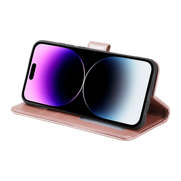 For iPhone 16 Plus Totem Flower Embossed Leather Phone Case(Rose Gold) - iPhone 16 Plus Cases by PMC TechLife | Online Shopping South Africa | PMC TechLife | Buy Now Pay Later Mobicred