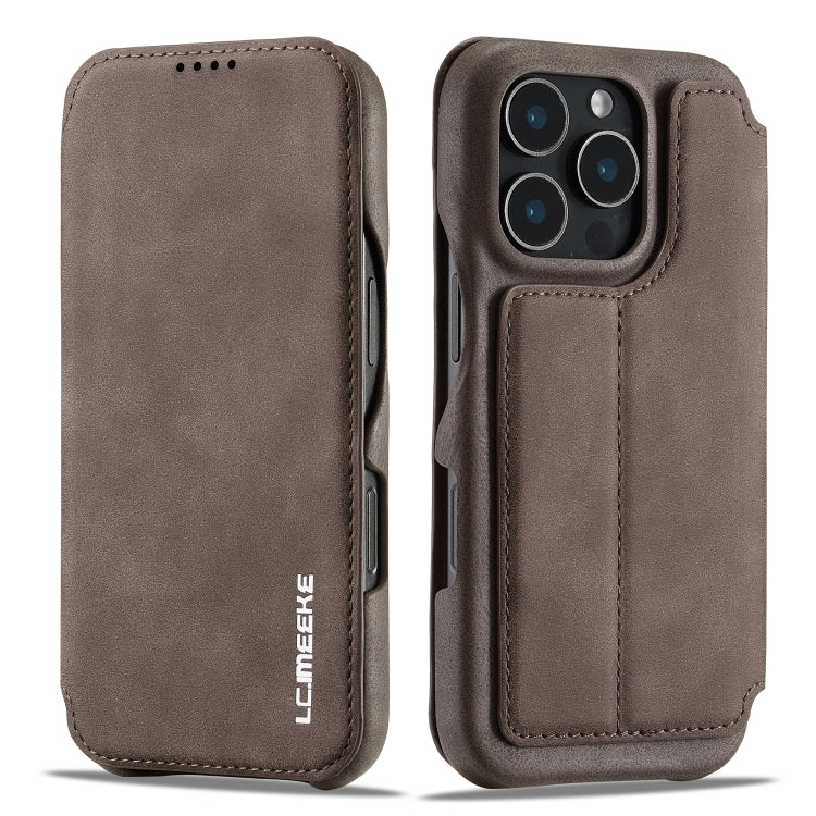 For iPhone 16 Pro LC.IMEEKE Hon Ancient Series Flip Leather Phone Case(Coffee) - free shipping - PMC Jewellery - Order now!