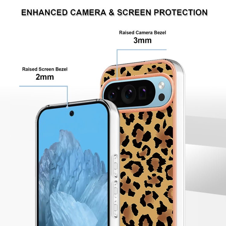 For Google Pixel 9 / 9 Pro Electroplating Dual-side IMD Phone Case(Leopard Print) - Google Cases by PMC Jewellery | Online Shopping South Africa | PMC Jewellery | Buy Now Pay Later Mobicred