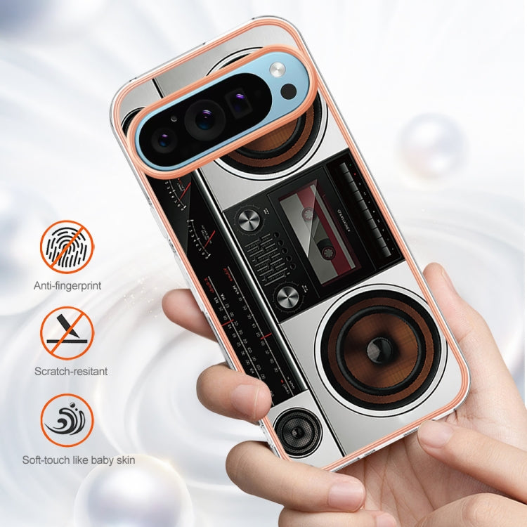 For Google Pixel 9 Pro XL Electroplating Dual-side IMD Phone Case(Retro Radio) - Google Cases by PMC Jewellery | Online Shopping South Africa | PMC Jewellery | Buy Now Pay Later Mobicred