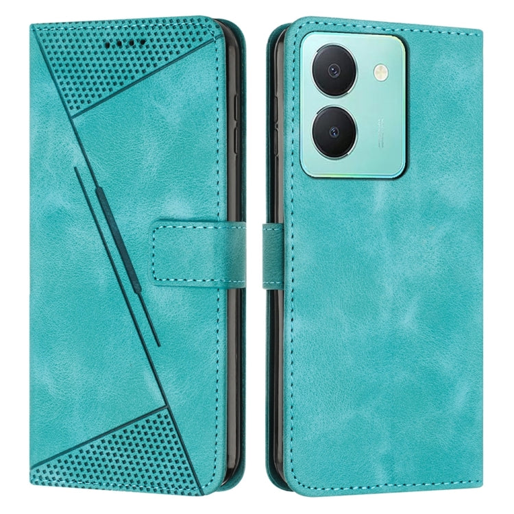 For vivo Y36 Dream Triangle Leather Phone Case with Lanyard(Green) - vivo Cases by PMC TechLife | Online Shopping South Africa | PMC TechLife