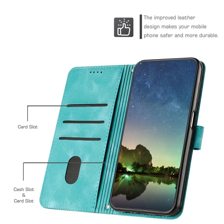 For vivo Y36 Dream Triangle Leather Phone Case with Lanyard(Green) - vivo Cases by PMC TechLife | Online Shopping South Africa | PMC TechLife