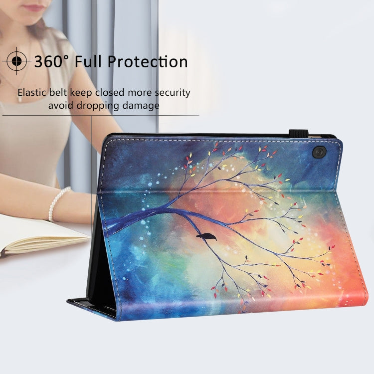 For Lenovo Tab M10 Sewing Litchi Texture Smart Leather Tablet Case(Oil Painting Tree) - Lenovo by PMC TechLife | Online Shopping South Africa | PMC TechLife | Buy Now Pay Later Mobicred