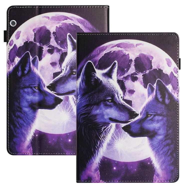 For Huawei MediaPad T5 10 Sewing Litchi Texture Smart Leather Tablet Case(Wolf) - Huawei by PMC TechLife | Online Shopping South Africa | PMC TechLife | Buy Now Pay Later Mobicred