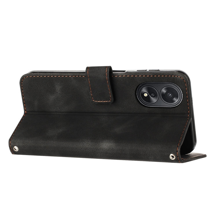 For OPPO A38 Dream Triangle Leather Phone Case with Lanyard(Black) - A38 Cases by PMC TechLife | Online Shopping South Africa | PMC TechLife | Buy Now Pay Later Mobicred