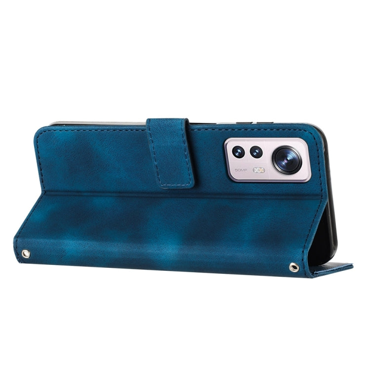 For Xiaomi 12 Pro / 12S Pro Dream Triangle Leather Phone Case with Lanyard(Blue) - Xiaomi Cases by PMC TechLife | Online Shopping South Africa | PMC TechLife