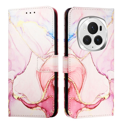 For Honor Magic6 Pro PT003 Marble Pattern Flip Leather Phone Case(Rose Gold) - Honor Cases by PMC Jewellery | Online Shopping South Africa | PMC Jewellery | Buy Now Pay Later Mobicred