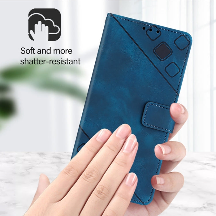 For Honor Magic6 Pro 5G Global Skin-feel Embossed Leather Phone Case(Blue) - Honor Cases by PMC Jewellery | Online Shopping South Africa | PMC Jewellery | Buy Now Pay Later Mobicred