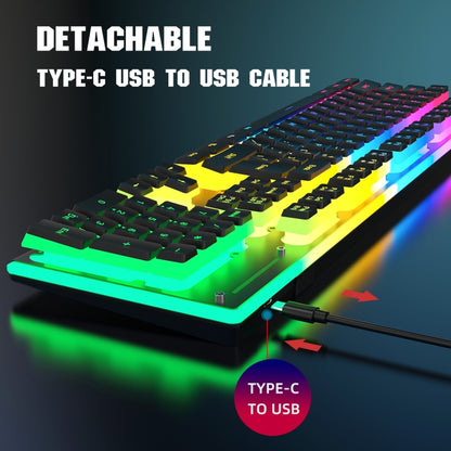 HXSJ L96 2.4G Wireless RGB Backlit Keyboard and Mouse Set 104 Pudding Key Caps + 4800DPI Mouse(White) - Wireless Keyboard by HXSJ | Online Shopping South Africa | PMC Jewellery | Buy Now Pay Later Mobicred