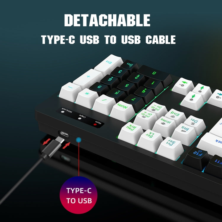 HXSJ L98 2.4G Wireless RGB Keyboard and Mouse Set 104 Keys + 1600DPI Mouse(White) - Wireless Keyboard by HXSJ | Online Shopping South Africa | PMC Jewellery | Buy Now Pay Later Mobicred