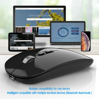 HXSJ M103 1600DPI UV Dual Mode 2.4GHz + Bluetooth 5.1 Wireless Rechargeable Mouse(Black) - Wireless Mice by HXSJ | Online Shopping South Africa | PMC Jewellery | Buy Now Pay Later Mobicred