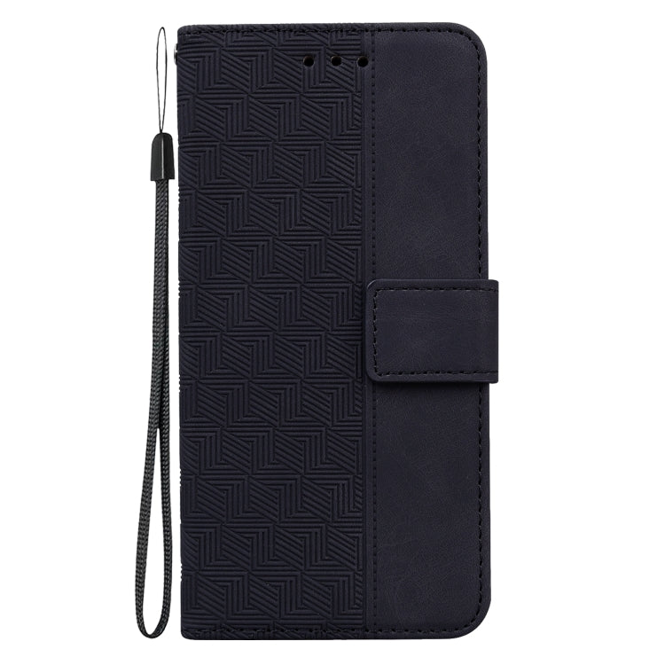 For Honor Magic6 Pro Geometric Embossed Leather Phone Case(Black) - Honor Cases by PMC Jewellery | Online Shopping South Africa | PMC Jewellery | Buy Now Pay Later Mobicred