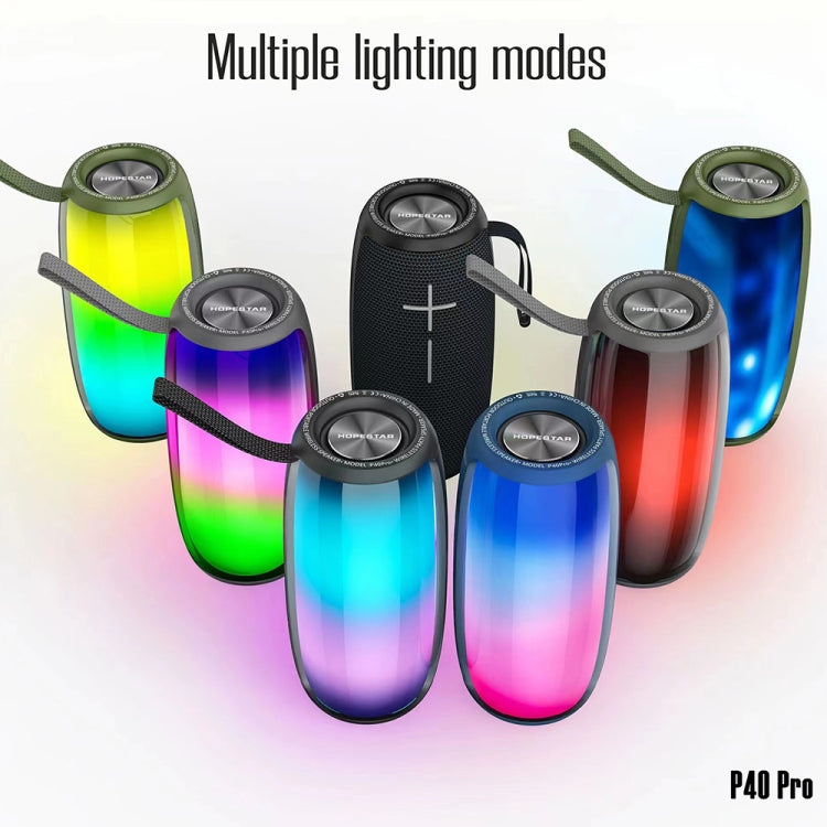 HOPESTAR P40 Pro IPX6 Waterproof RGB Light Wireless Bluetooth Speaker(Grey) - free shipping - PMC Jewellery - Order now!