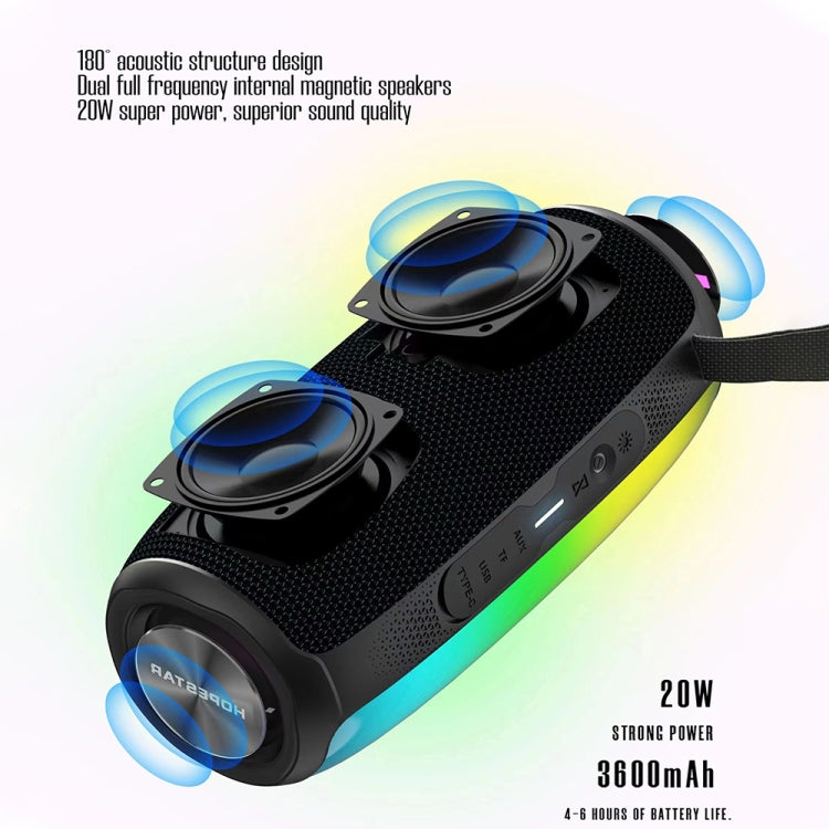 HOPESTAR P40 Pro IPX6 Waterproof RGB Light Wireless Bluetooth Speaker(Grey) - free shipping - PMC Jewellery - Order now!
