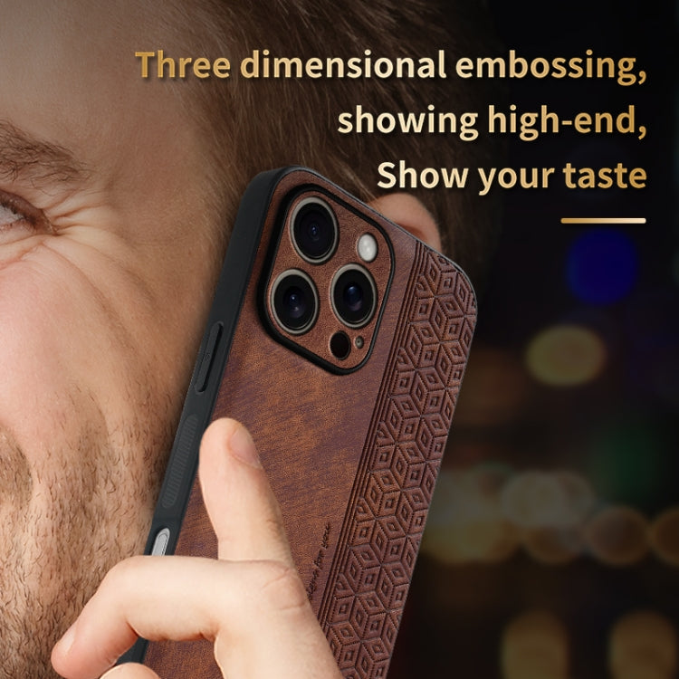 For iPhone 16 Pro AZNS 3D Embossed Skin Feel Phone Case(Brown) - iPhone 16 Pro Cases by AZNS | Online Shopping South Africa | PMC Jewellery | Buy Now Pay Later Mobicred