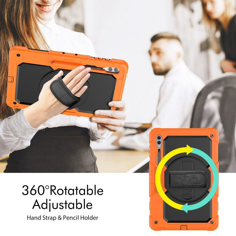 For Samsung Galaxy Tab S9 Ultra / S10 Ultra Silicone Hybrid PC Tablet Protective Case(Orange+Black) - Galaxy Tab S9 Ultra Cases by PMC Jewellery | Online Shopping South Africa | PMC Jewellery | Buy Now Pay Later Mobicred