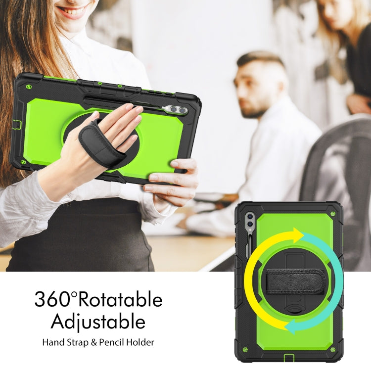 For Samsung Galaxy Tab S9 Ultra / S8 Ultra Silicone + PC Tablet Case(Black+Yellow Green) - Galaxy Tab S9 Ultra Cases by PMC Jewellery | Online Shopping South Africa | PMC Jewellery | Buy Now Pay Later Mobicred