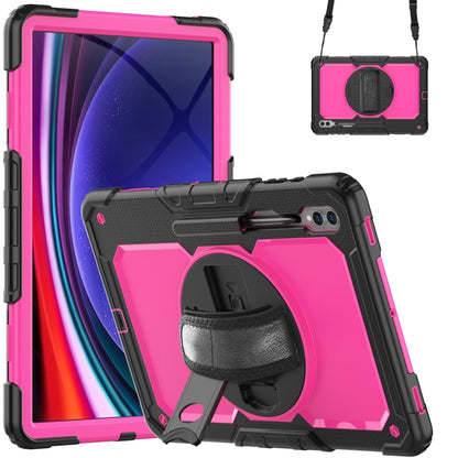 For Samsung Galaxy Tab S9 Ultra / S8 Ultra Silicone + PC Tablet Case(Black+Rose Red) - Galaxy Tab S9 Ultra Cases by PMC Jewellery | Online Shopping South Africa | PMC Jewellery | Buy Now Pay Later Mobicred