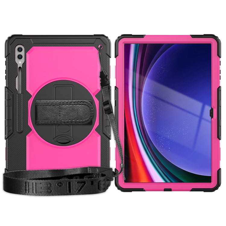 For Samsung Galaxy Tab S9 Ultra / S10 Ultra Silicone Hybrid PC Tablet Protective Case(Black+Rose Red) - free shipping - PMC Jewellery - Order now!