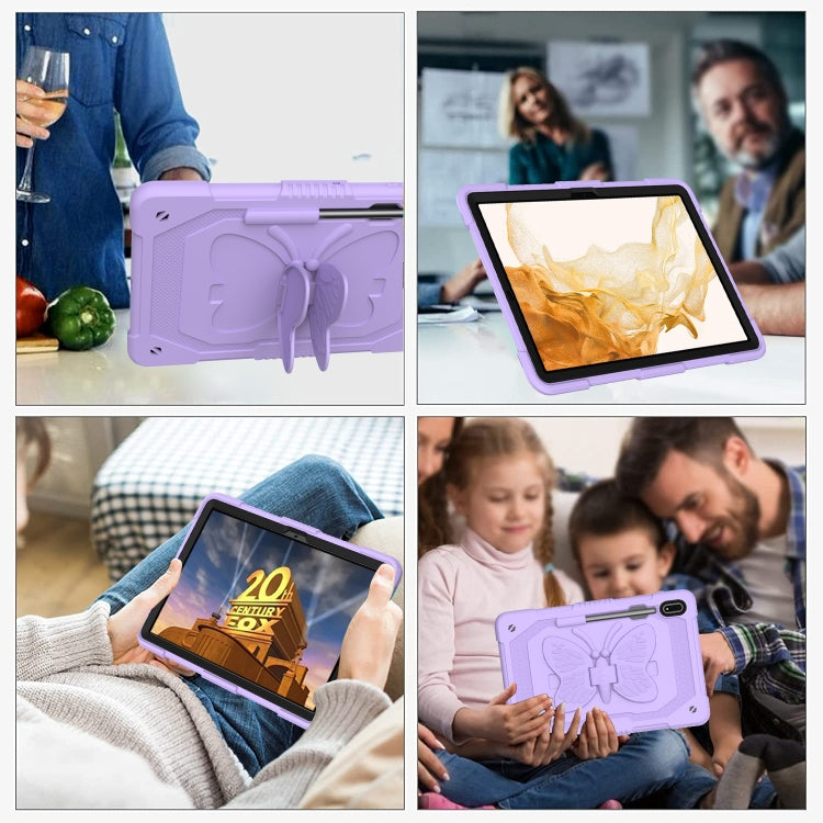 For Samsung Galaxy Tab S9+ Butterfly Kickstand Heavy Duty Hard Rugged Tablet Case(Raro Purple) - Galaxy Tab S9+ Cases by PMC Jewellery | Online Shopping South Africa | PMC Jewellery | Buy Now Pay Later Mobicred