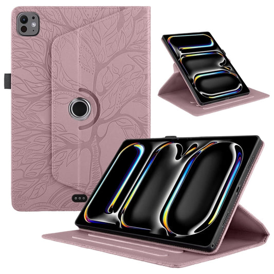 For iPad Pro 13 2024 Tree Life Embossed Rotation Leather Smart Tablet Case(Rose Gold) - iPad Pro 13 2024 Cases by PMC Jewellery | Online Shopping South Africa | PMC Jewellery | Buy Now Pay Later Mobicred