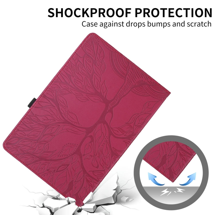 For Amazon Kindle Paperwhite 5 Tree Life Embossed Rotation Leather Smart Tablet Case(Red) - Amazon by PMC TechLife | Online Shopping South Africa | PMC TechLife | Buy Now Pay Later Mobicred
