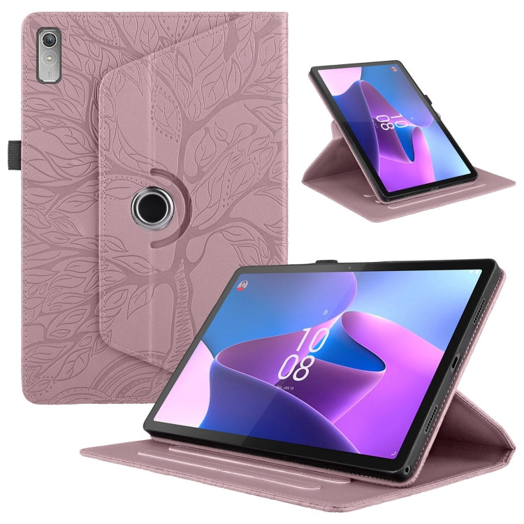 For Lenovo Xiaoxin Pad 11 2nd 2023 Tree Life Embossed Rotation Leather Tablet Case(Rose Gold) - Lenovo by PMC TechLife | Online Shopping South Africa | PMC TechLife | Buy Now Pay Later Mobicred