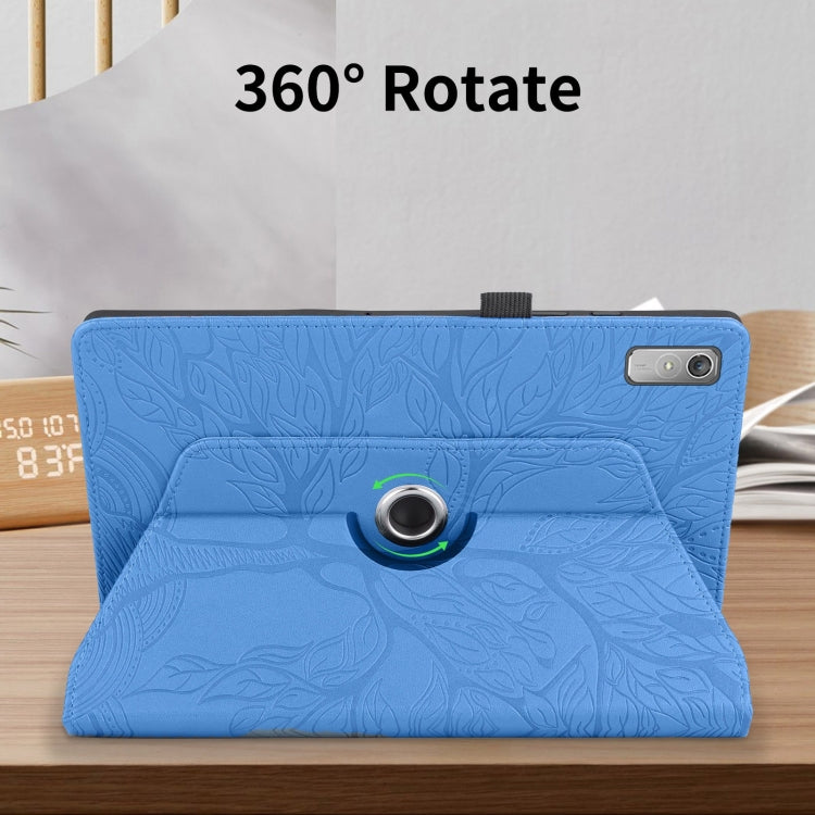For Lenovo Xiaoxin Pad 11 2nd 2023 Tree Life Embossed Rotation Leather Tablet Case(Blue) - Lenovo by PMC TechLife | Online Shopping South Africa | PMC TechLife | Buy Now Pay Later Mobicred