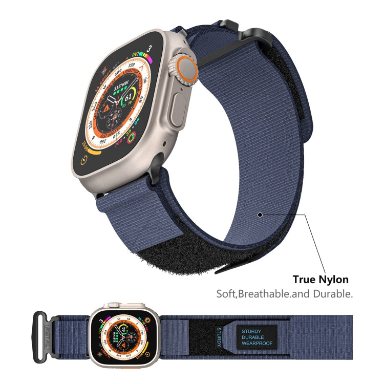 For Apple Watch SE 2023 40mm AW Nylon Two-Section Watch Band(Blue) - Watch Bands by PMC TechLife | Online Shopping South Africa | PMC TechLife