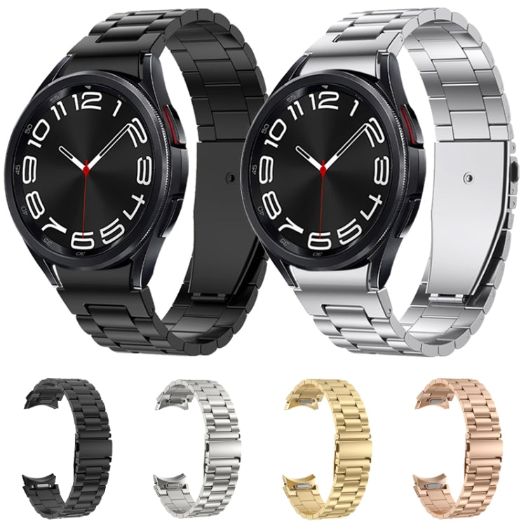 For Samsung Galaxy Watch 6 Three Strains Metal Watch Band(Black) - Watch Bands by PMC TechLife | Online Shopping South Africa | PMC TechLife