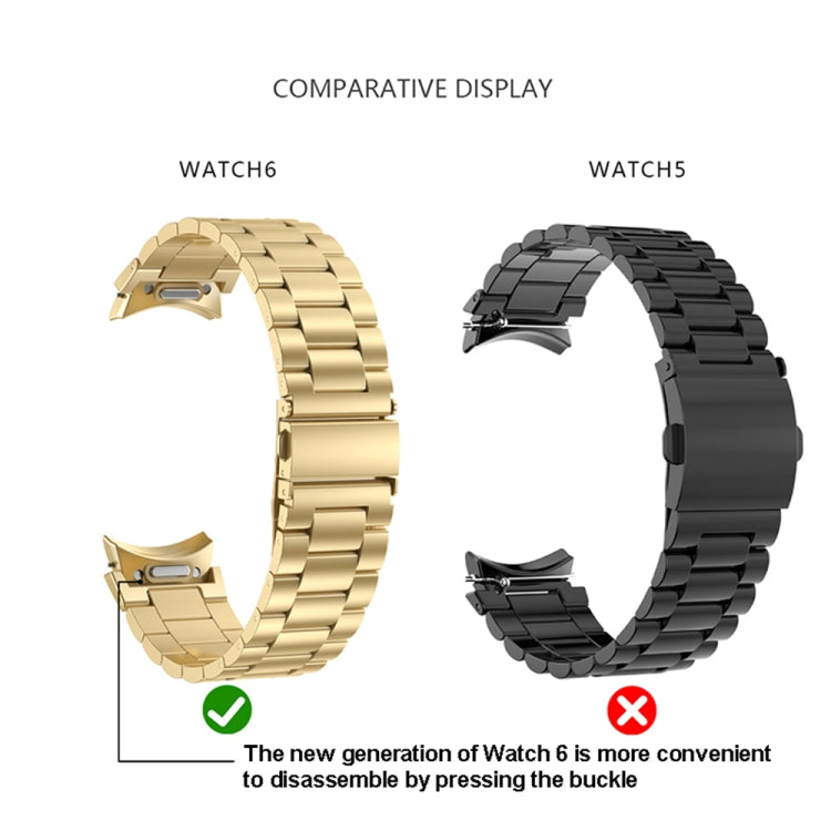 For Samsung Galaxy Watch 6 Three Strains Metal Watch Band(Silver) - free shipping - PMC TechLife - Order now!
