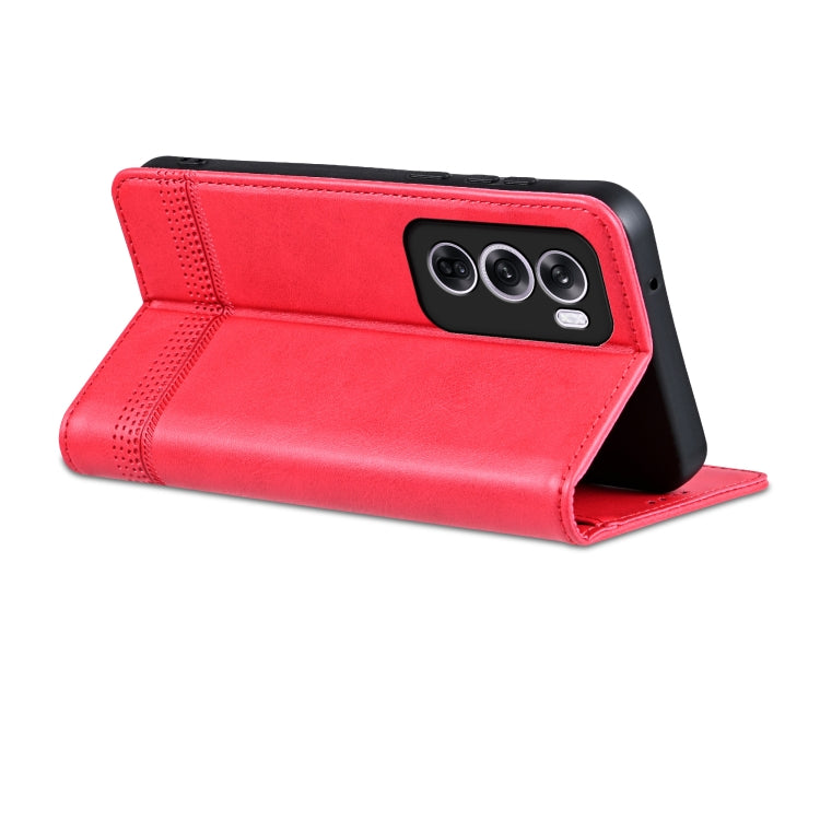 For OPPO Reno12 Pro Global AZNS Magnetic Calf Texture Flip Leather Phone Case(Red) - Reno12 Pro Cases by AZNS | Online Shopping South Africa | PMC Jewellery | Buy Now Pay Later Mobicred