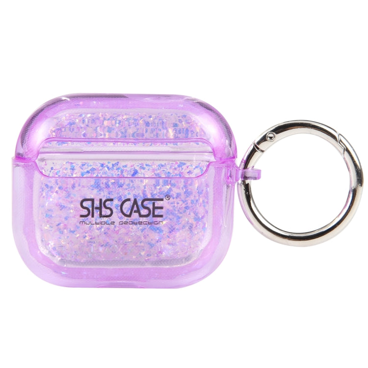 For AirPods 3 Flash Diamond Epoxy Bluetooth Earphone Protective Case(Purple) - For AirPods 3 by PMC Jewellery | Online Shopping South Africa | PMC Jewellery | Buy Now Pay Later Mobicred