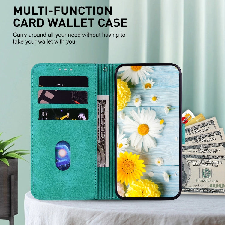 For Google Pixel 9 Lily Embossed Leather Phone Case(Green) - Google Cases by PMC TechLife | Online Shopping South Africa | PMC TechLife | Buy Now Pay Later Mobicred