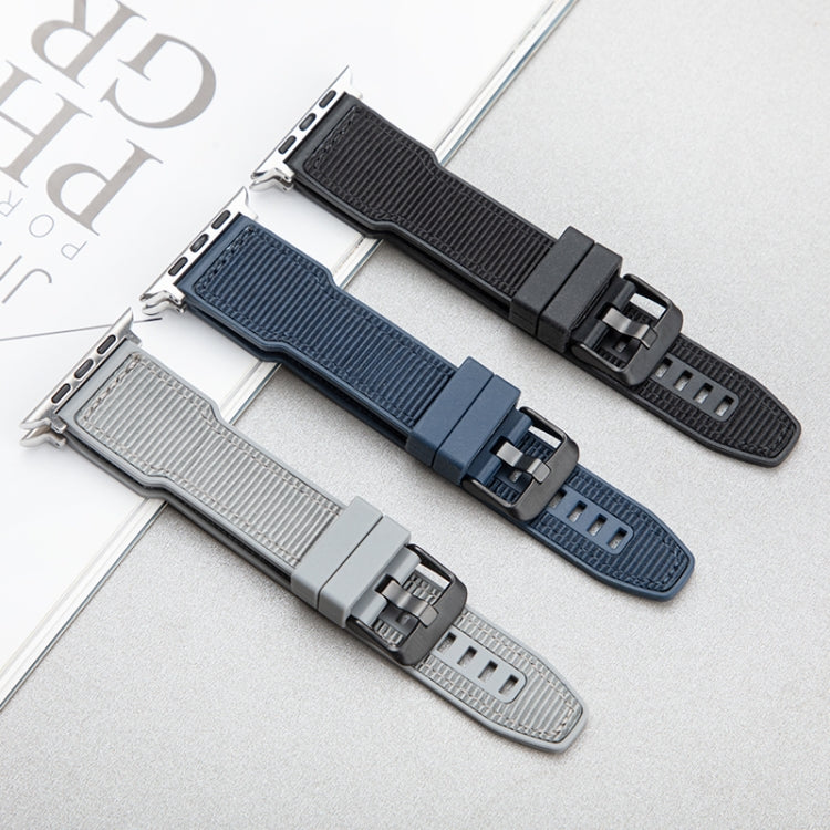 For Apple Watch Ultra 2 49mm Hybrid Braid Nylon Silicone Watch Band(Grey) - Watch Bands by PMC TechLife | Online Shopping South Africa | PMC TechLife | Buy Now Pay Later Mobicred